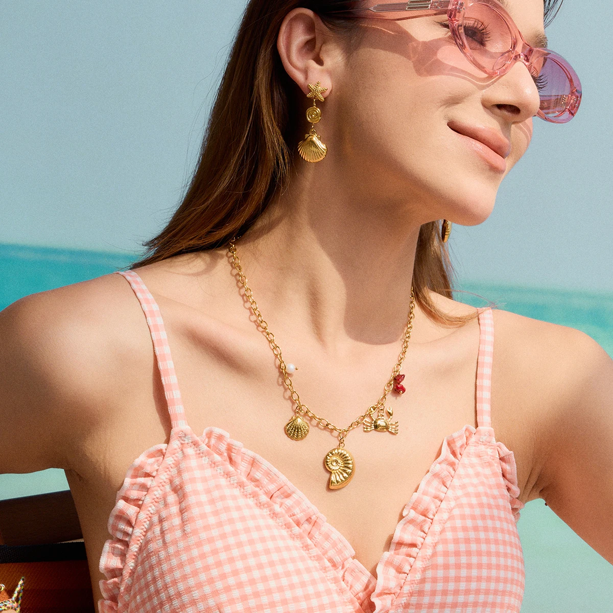 Beach-Inspired Stainless Steel Drop Earrings 3 Beach-Inspired Stainless Steel Drop Earrings - Image 3