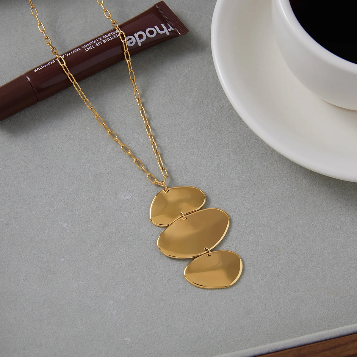 Modern Stainless Steel Geometric Necklace JDN0108029 6 Modern Stainless Steel Geometric Necklace JDN0108029 - Image 6