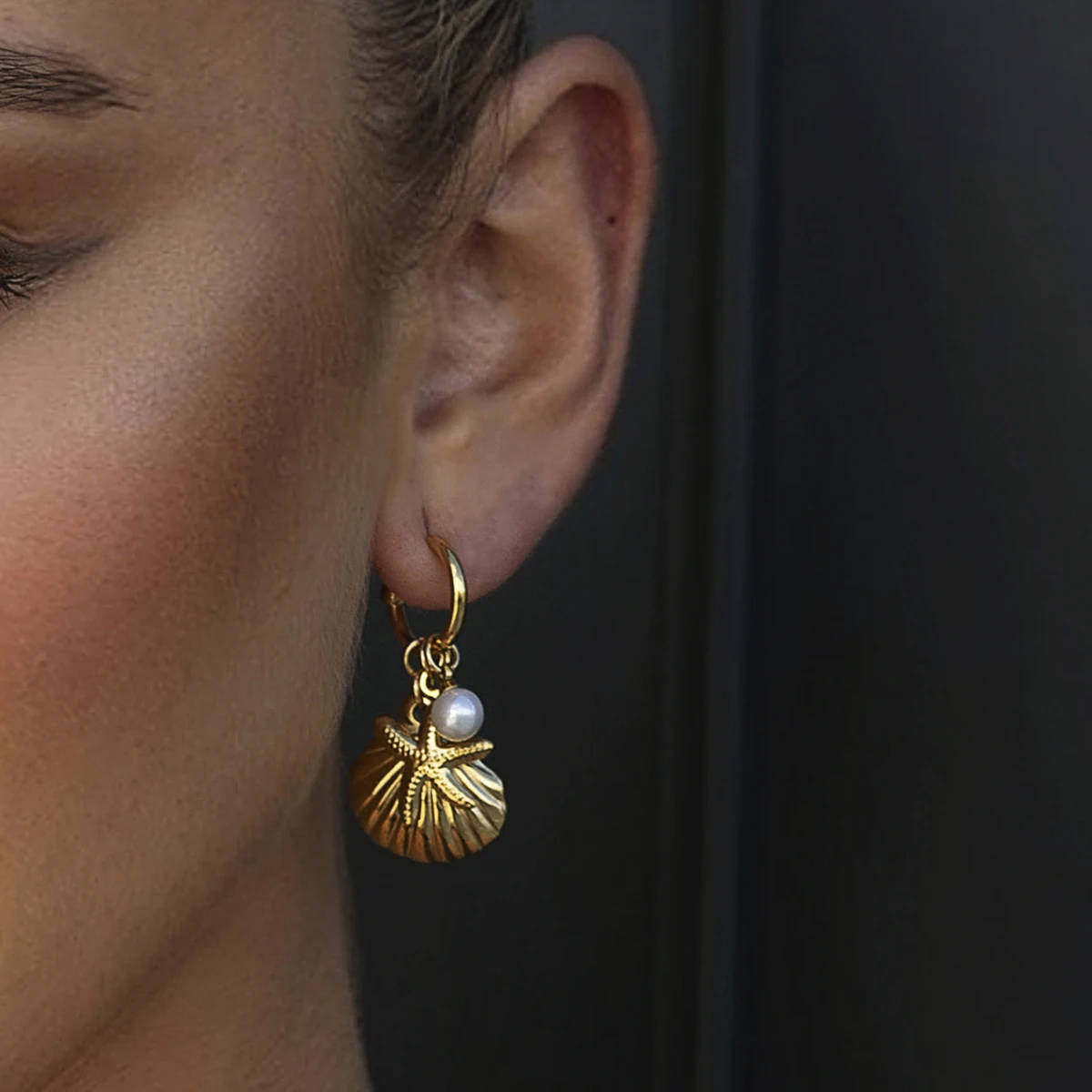 Stainless Steel Nautical Starfish Drop Earrings 2 Stainless Steel Nautical Starfish Drop Earrings - Image 2