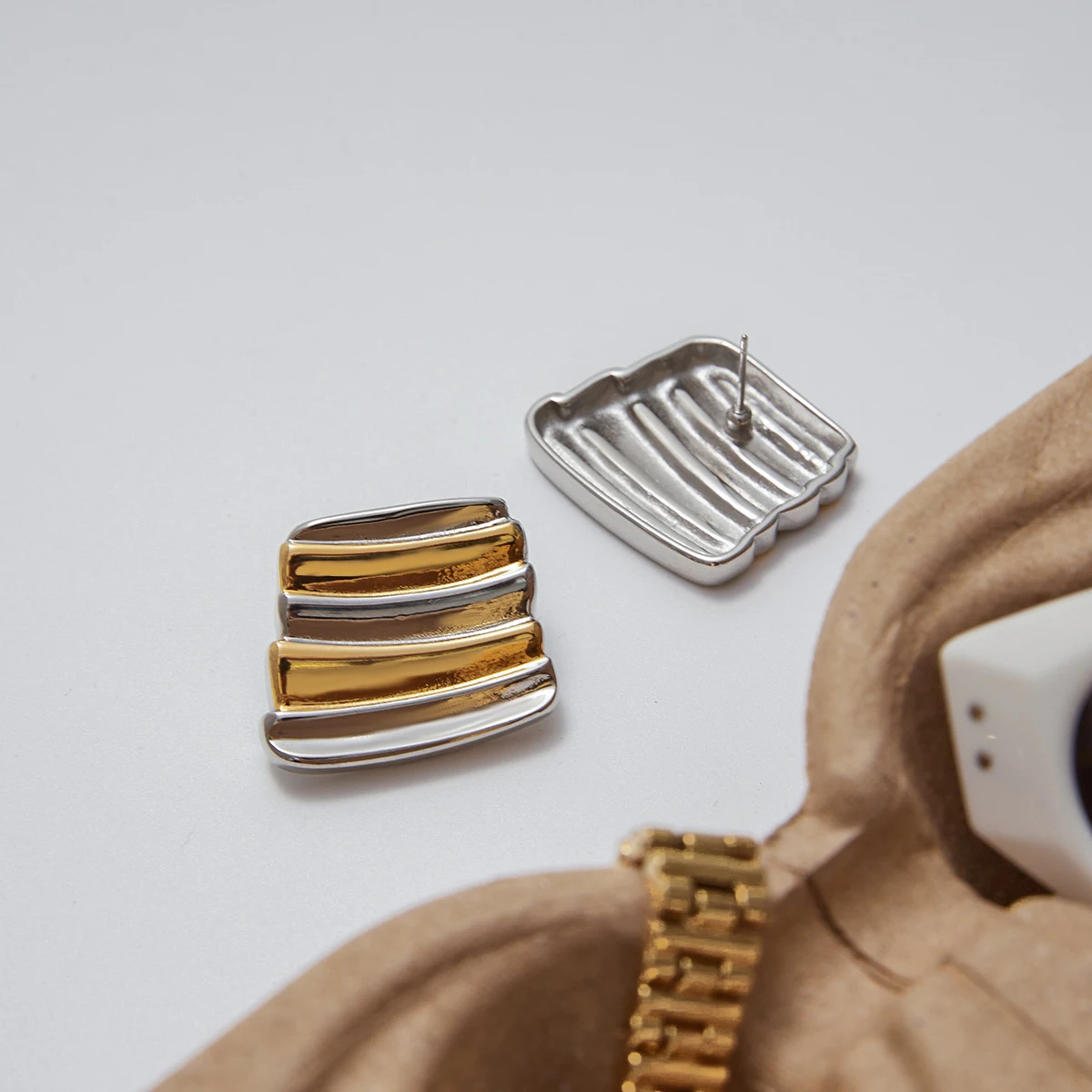 Stainless Steel Geometric Earrings 18mm 4 Stainless Steel Geometric Earrings 18mm - Image 4