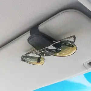 Black Cowhide Car Glasses Clip with Magnetic Flip 8 Se1cae6b60c97462bb9cad8fcdd6cf154H