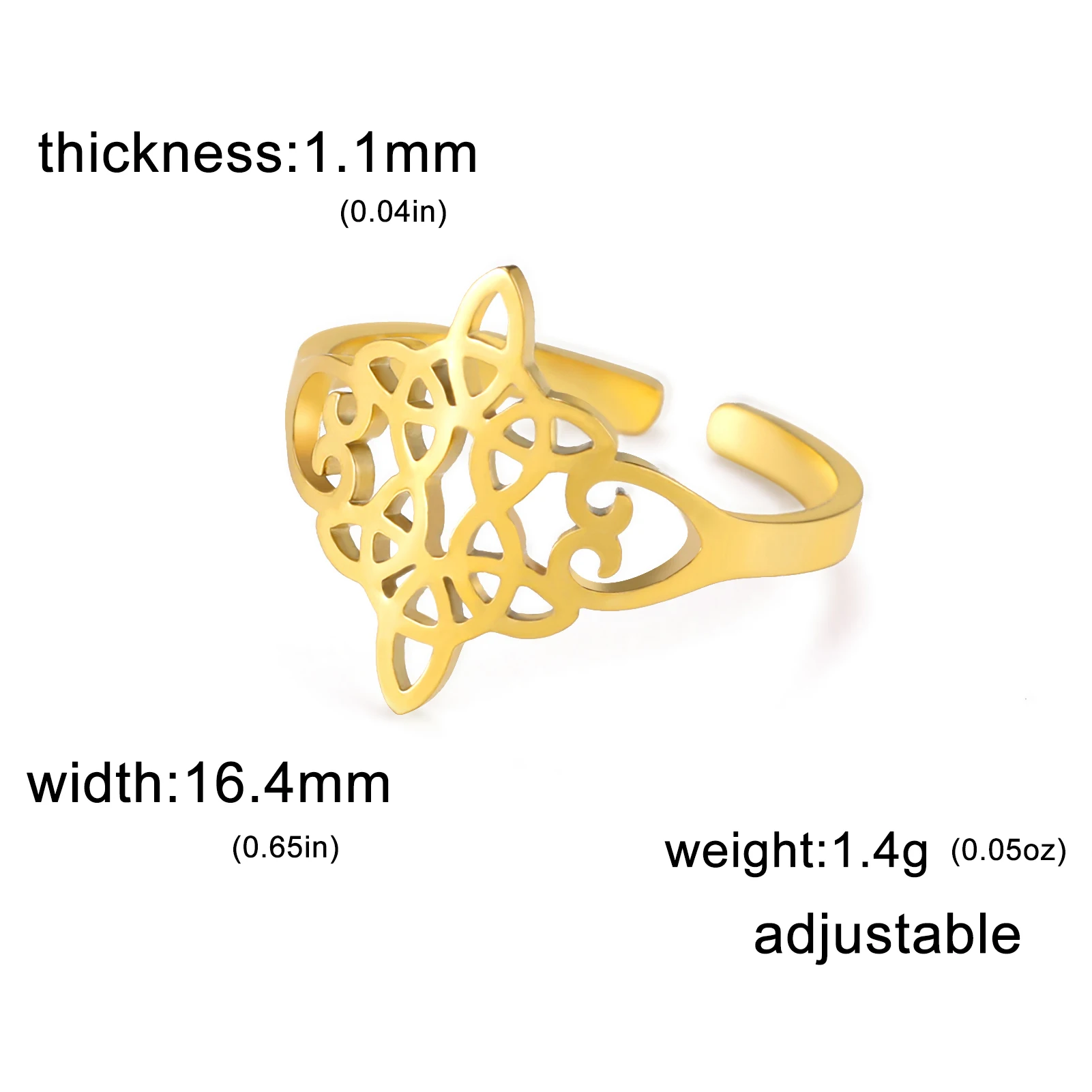 Adjustable Stainless Steel Witch Knot Ring 9 Adjustable Stainless Steel Witch Knot Ring - Image 9