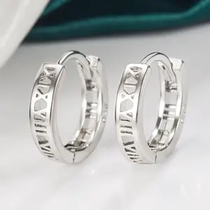 Silver Ethnic Hoop Earrings with Geometric Cut-Outs 13 Se1dd1079be944ce5b121149e82f9b4b48