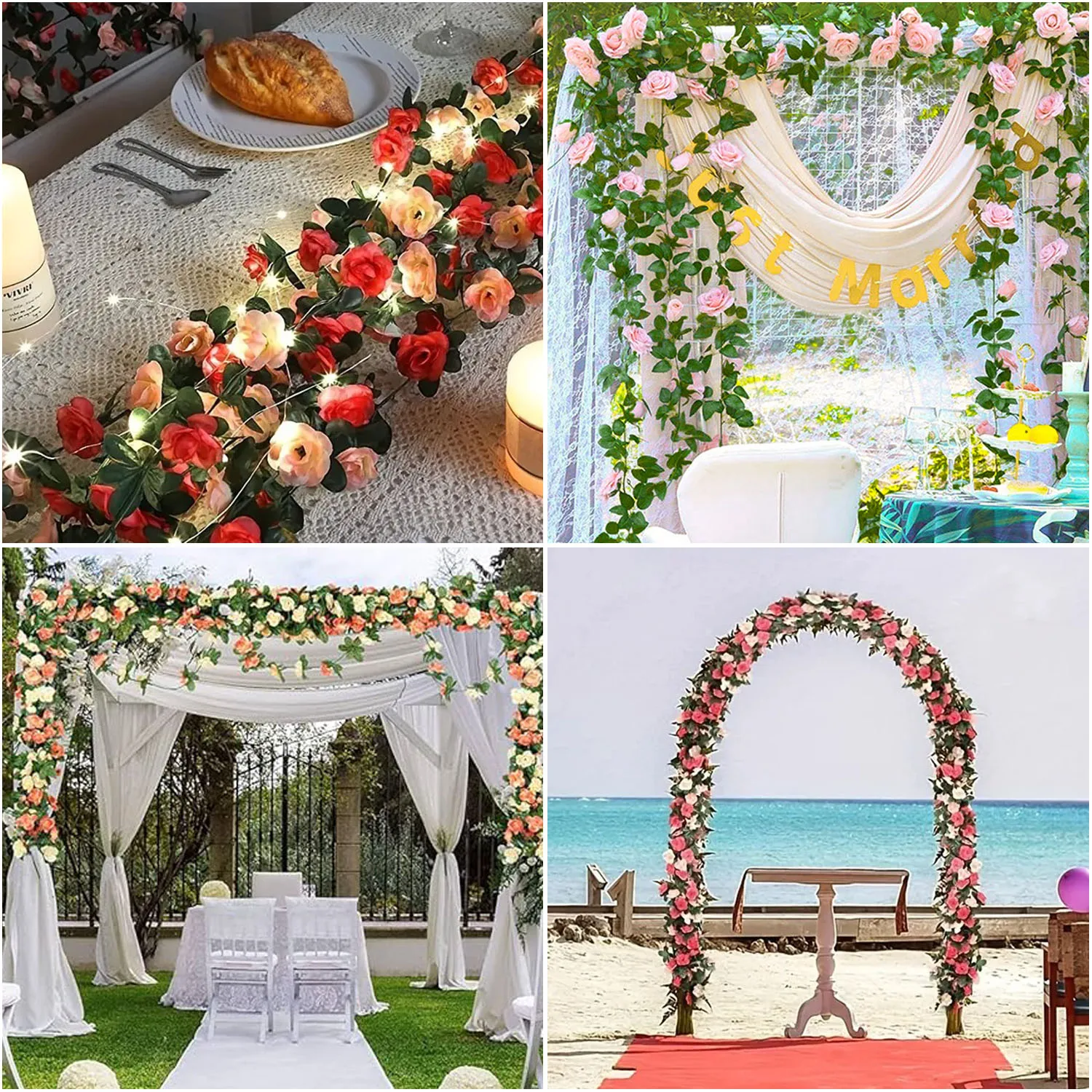 Vibrant Pink Silk Flower Vine for Decor 6 Vibrant Pink Silk Flower Vine for Decor - Image 6