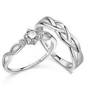 Elegant Silver Couple Ring Set for Romance 5 Elegant Silver Couple Ring Set for Romance - Image 5