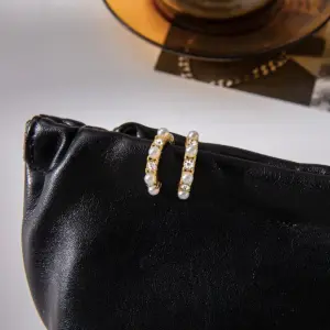 Stainless Steel Gold Finish Pearl Hoop Earrings 9 Se22c61c67fd6418aa732dc3dbe1df8b7s