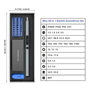 Rechargeable Electric Screwdriver Set 3.7V, 40 Bits 18 Se243271199a44dd3aceeeffbf9ba30f6w