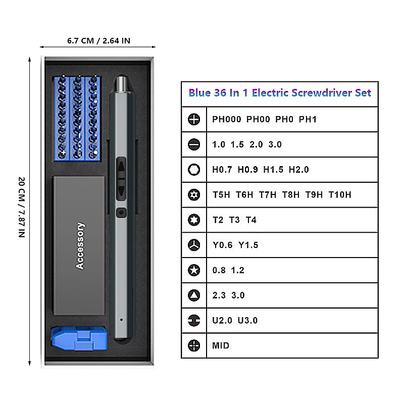 Rechargeable Electric Screwdriver Set 3.7V, 40 Bits 9 Rechargeable Electric Screwdriver Set 3.7V, 40 Bits - Image 9