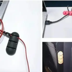 Black Silicone Cable Organizer with 7 Slots 14 Se259184048f34f7780d64c6132b458ccw