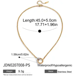 Gold Stainless Steel Pendant Necklace JDN0207009 15 Se28033df4f984ff098ecf8f7d4ed2665B