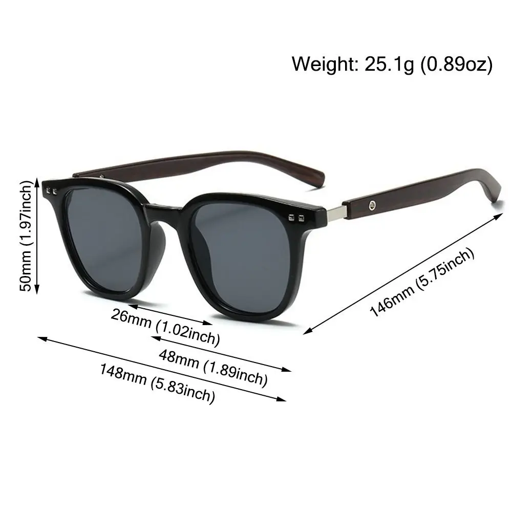 Retro Wood Grain Square Sunglasses for Men Women 5 Retro Wood Grain Square Sunglasses for Men Women - Image 5
