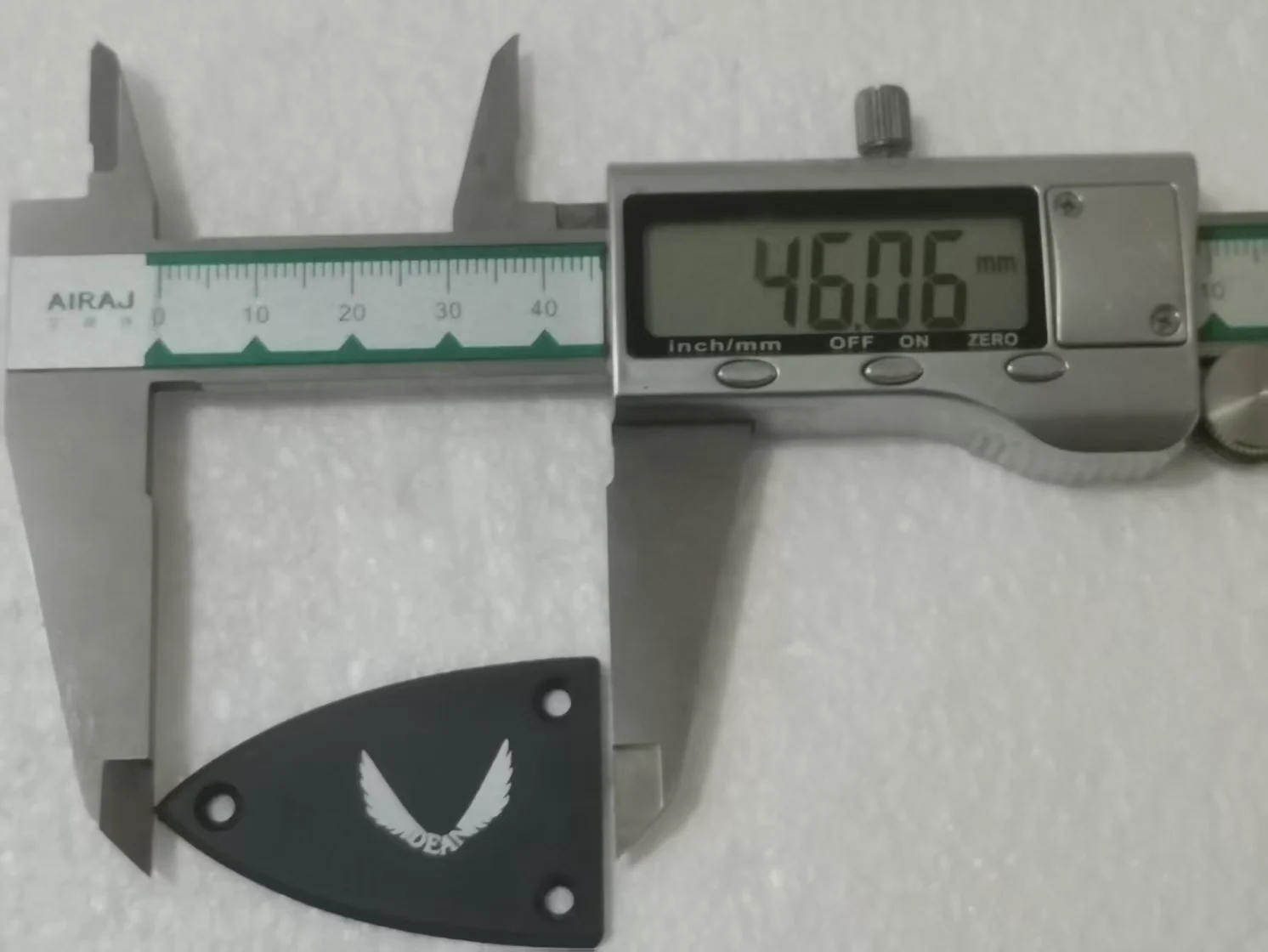 Black Triangular Guitar Truss Rod Cover with Feather Design 6 Black Triangular Guitar Truss Rod Cover with Feather Design - Image 6