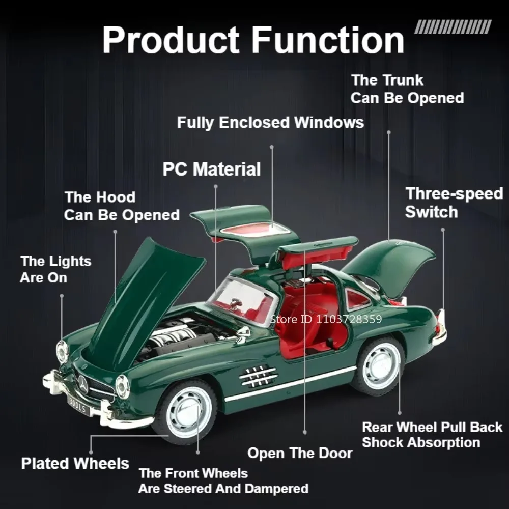 Vintage Car Model 1:32 Scale with Light & Sound 5 Vintage Car Model 1:32 Scale with Light & Sound - Image 5