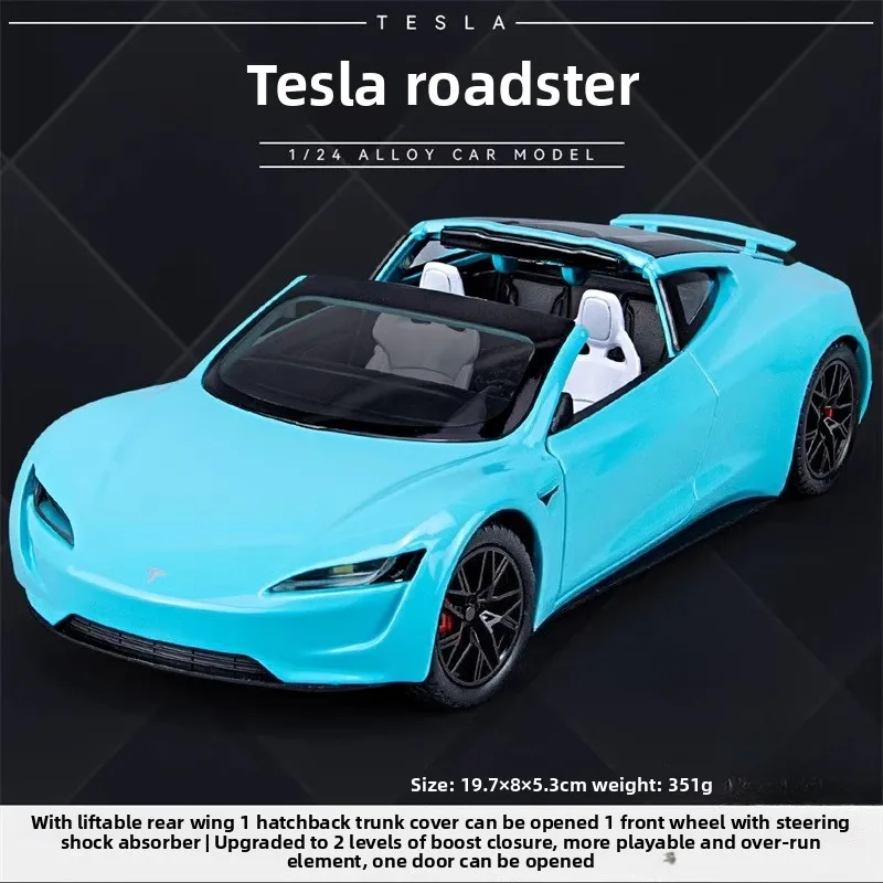 1:24 Blue Roadster Metal Model Car 10 1:24 Blue Roadster Metal Model Car - Image 10