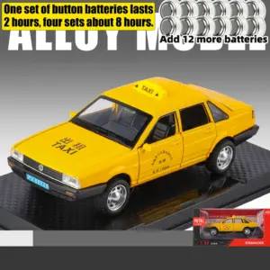 Red Volkswagen Santana Taxi diecast model 1:32 scale 16 Se36de060387046f8943ada85f0f73e6bM