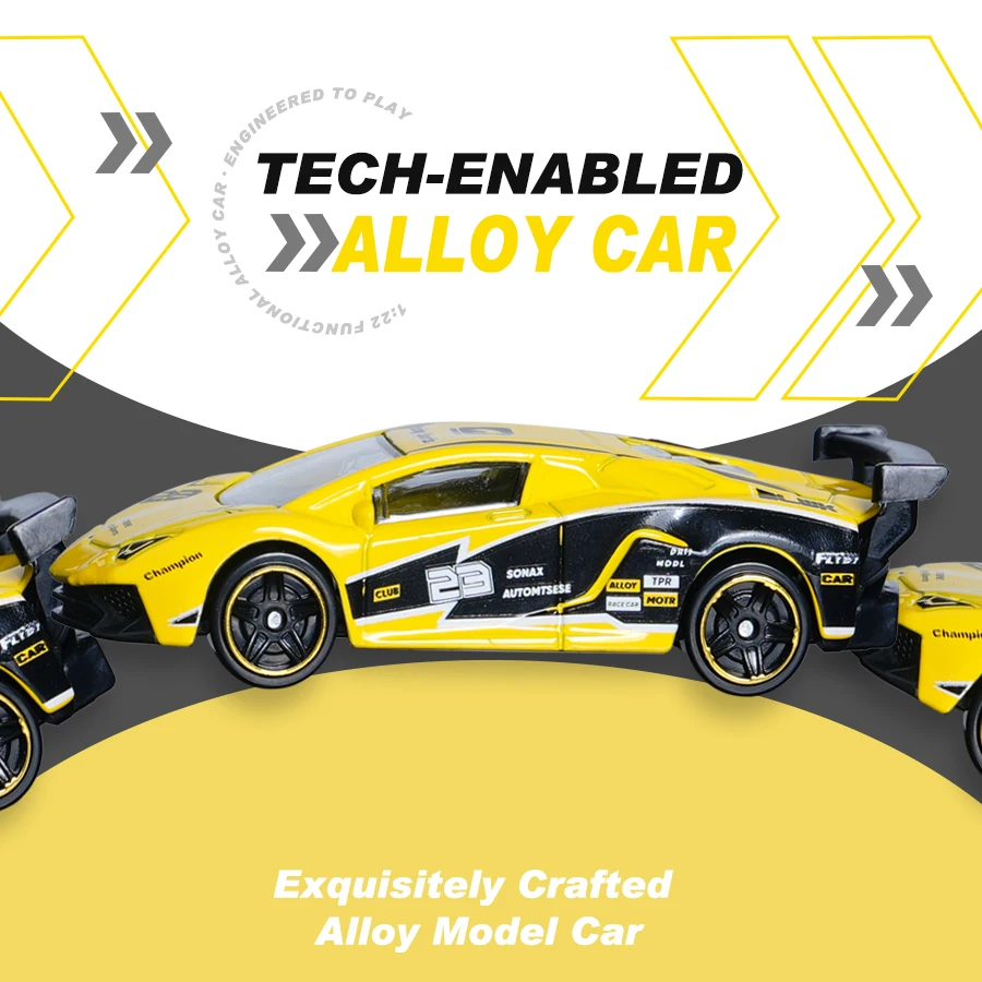 Mini Yellow and Black Die-Cast Race Car Model 1:64 Scale 5 Mini Yellow and Black Die-Cast Race Car Model 1:64 Scale - Image 5