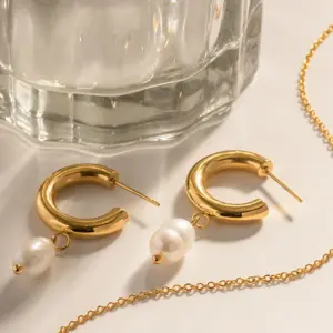 Stainless Steel Pearl Drop Earrings for Women 12 Se37e96c88bb14c6788fabef1a473b199z