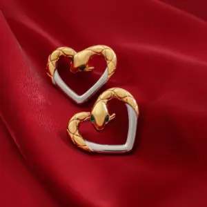 Stainless Steel Gold Snake Earrings 10 Se3a5a7bbaa394c919e72b72a865e3738y