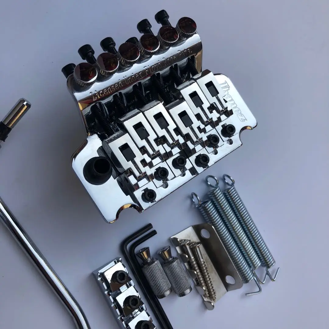 Chrome Fixed Double Shake Tremolo System Bridge 2 Chrome Fixed Double Shake Tremolo System Bridge - Image 2