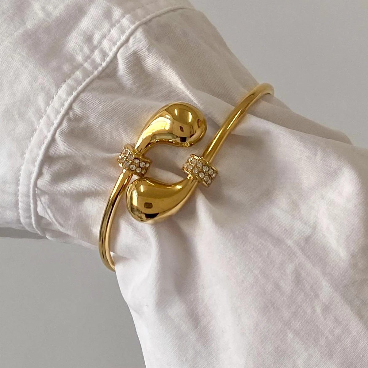 Stainless Steel Gold Comma Bracelet 2 Stainless Steel Gold Comma Bracelet - Image 2