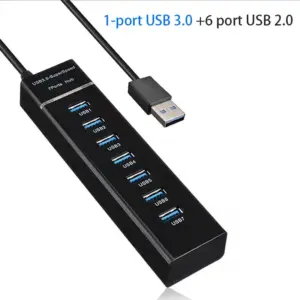 Black 7-Port USB 3.0 Hub with 30cm Cable 14 Se3f08a6c31b948018bbf897c8c5dff50d