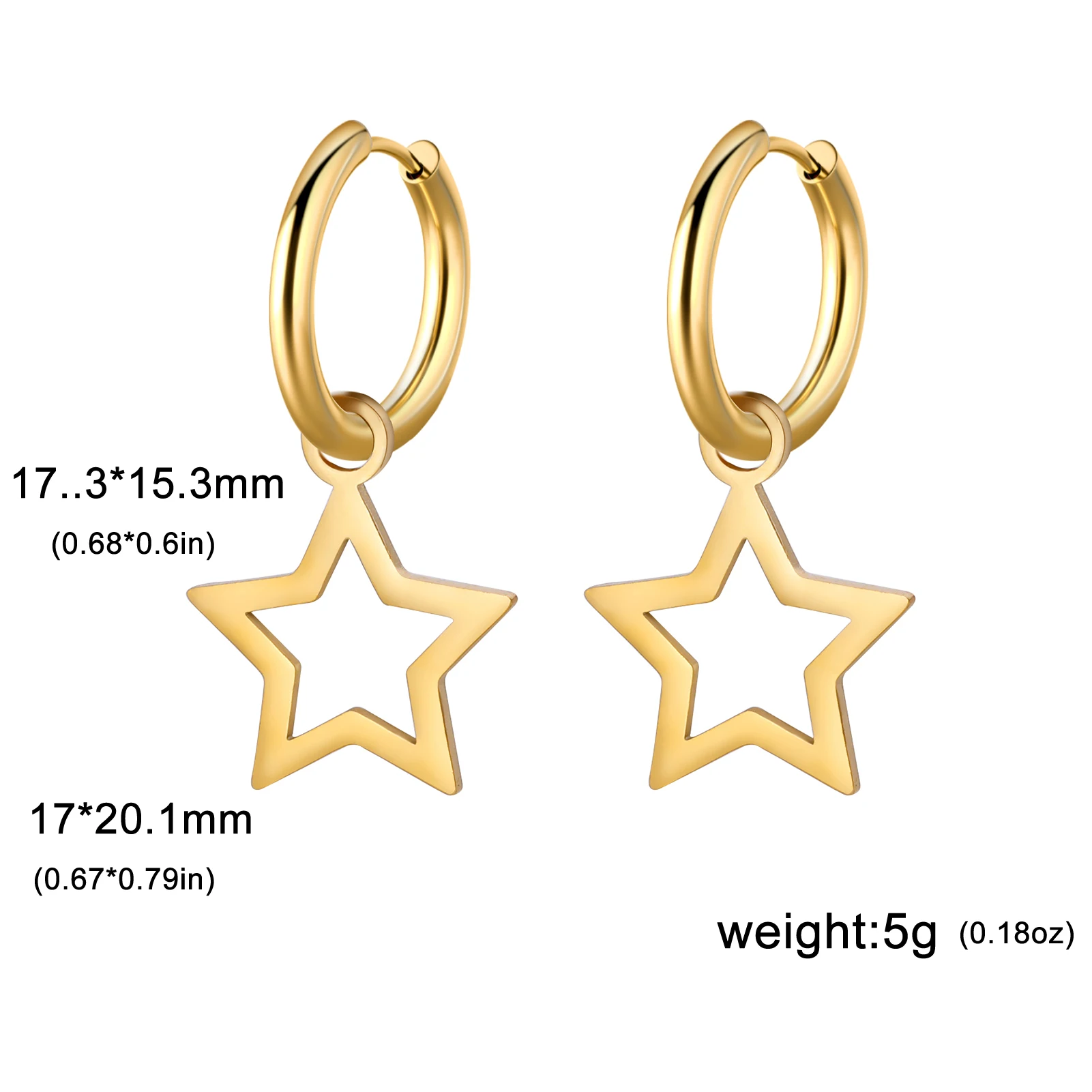 Stainless Steel Star Drop Earrings 8 Stainless Steel Star Drop Earrings - Image 8