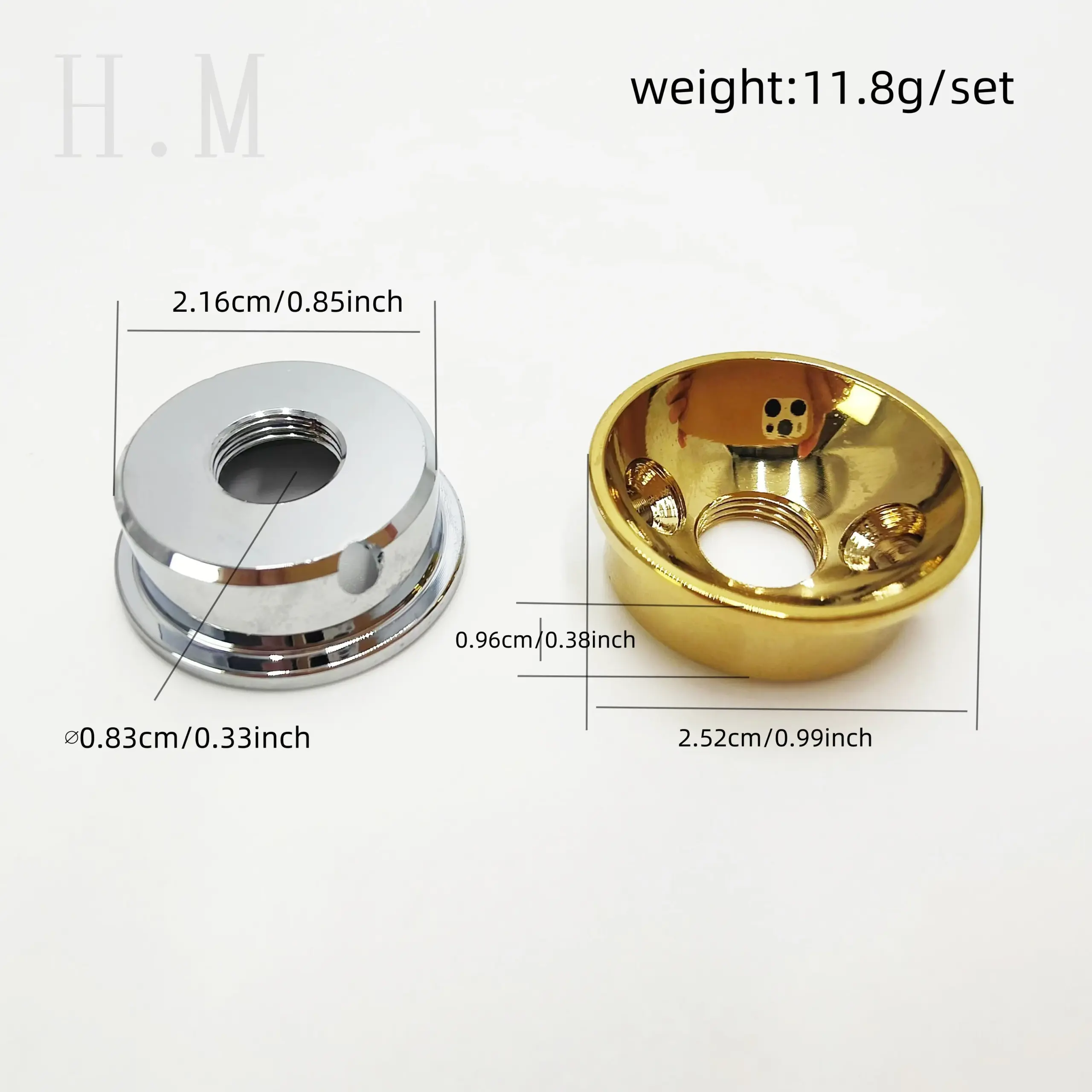 TL Round Electric Guitar Jack Socket Black, Gold, Silver 3 TL Round Electric Guitar Jack Socket Black, Gold, Silver - Image 3