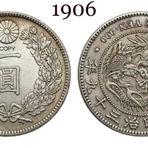 Vintage 1906 Japanese Yen Coin Replica 15 Se412ae0f9ded4ecdbc7104e47fd65fef5