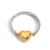 Reversible Stainless Steel Heart Ring for Women