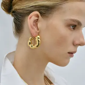 Stainless Steel Ripple Earrings for Women 7 Se425e00974474717ab05255bbf055626u