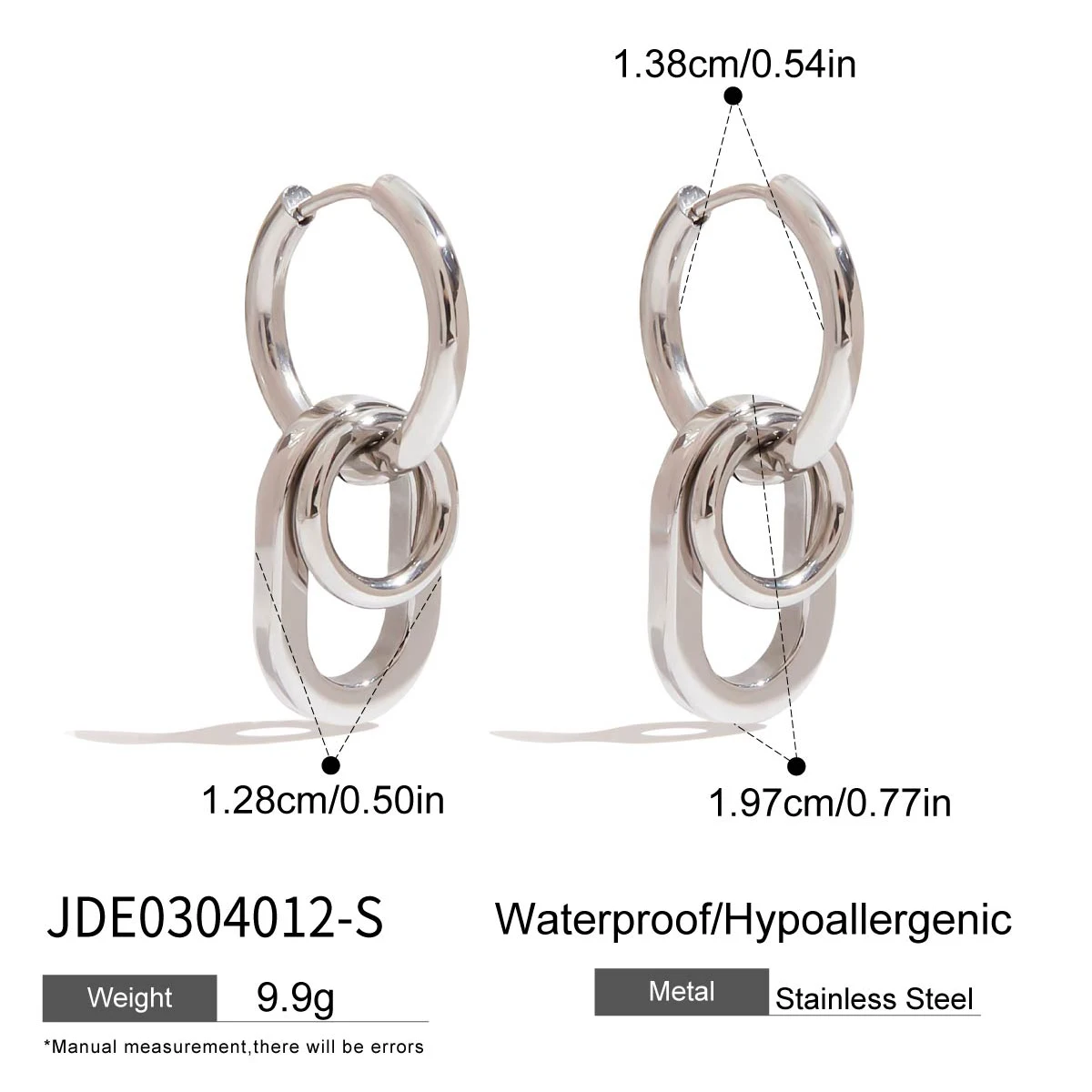 Stainless Steel Geometric Two-Tone Earrings 10 Stainless Steel Geometric Two-Tone Earrings - Image 10