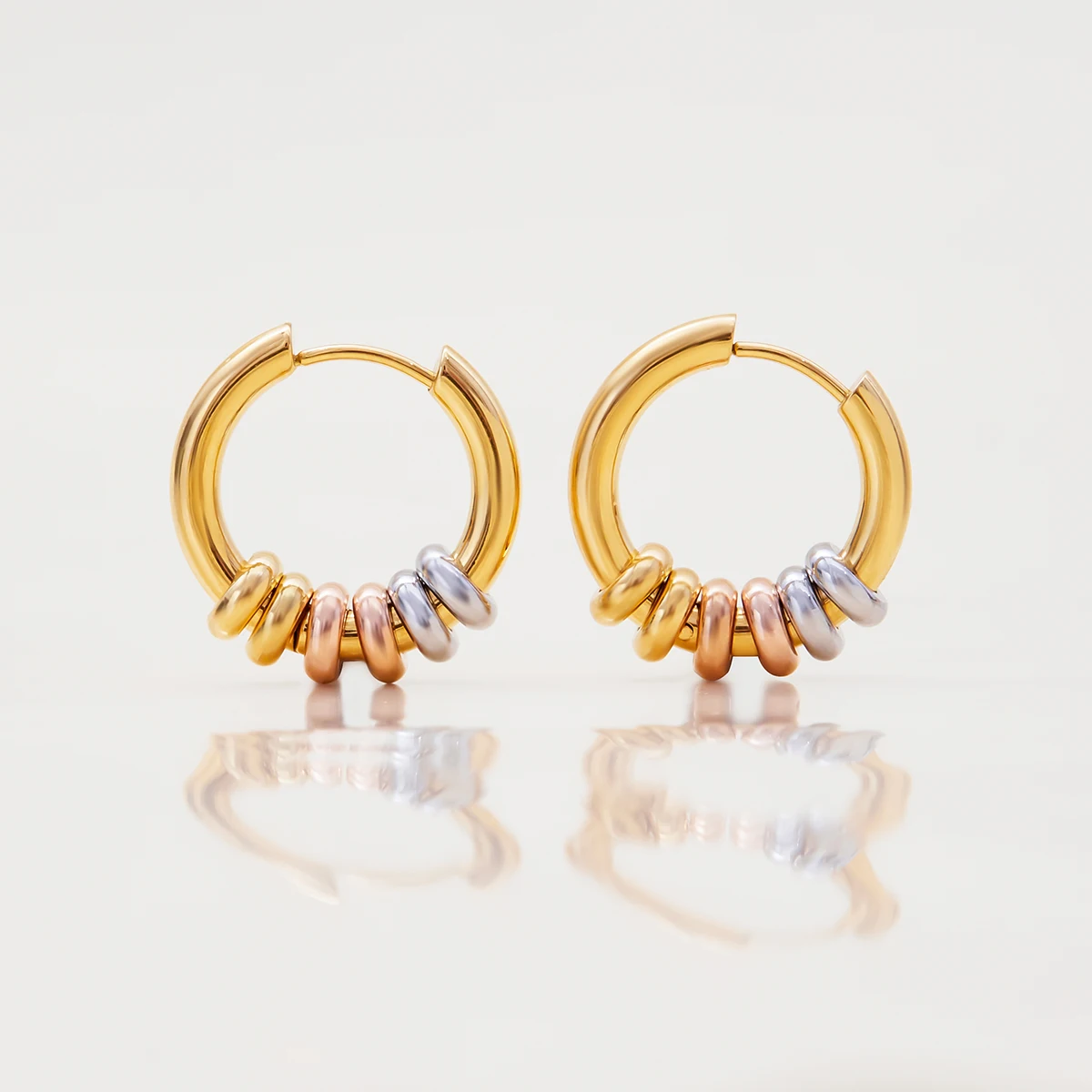 Stainless Steel Layered Hoop Earrings 6 Stainless Steel Layered Hoop Earrings - Image 6