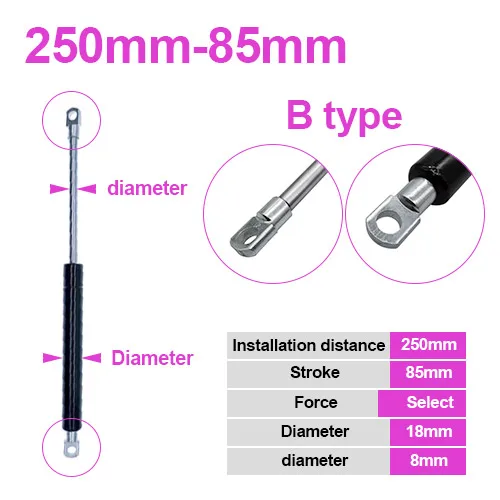 Gas Spring Folding Hinge 18x8mm, 50N-500N 8 Gas Spring Folding Hinge 18x8mm, 50N-500N - Image 8