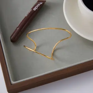 Gold Stainless Steel Geometric Bangle for Women 13 Se47676a929ed4be3bc961c24ab1e1970w