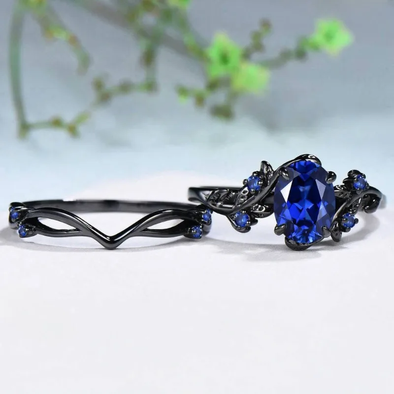 Blue Floral Zircon Women's Ring 2 Blue Floral Zircon Women's Ring - Image 2