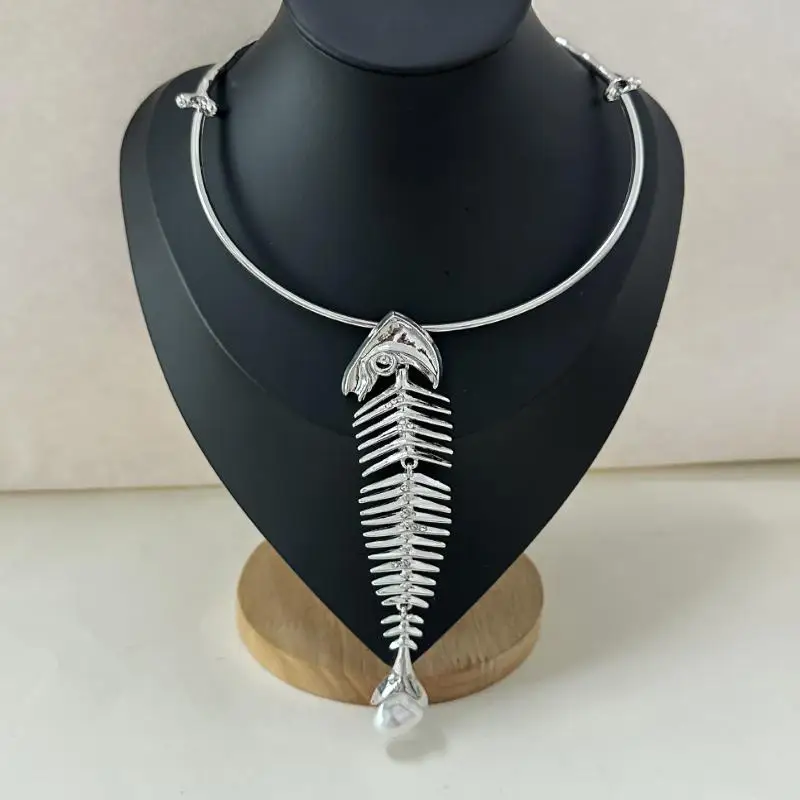 Fish Bone Pendant Necklace in Gold or Silver 7 Fish Bone Pendant Necklace in Gold or Silver - Image 7