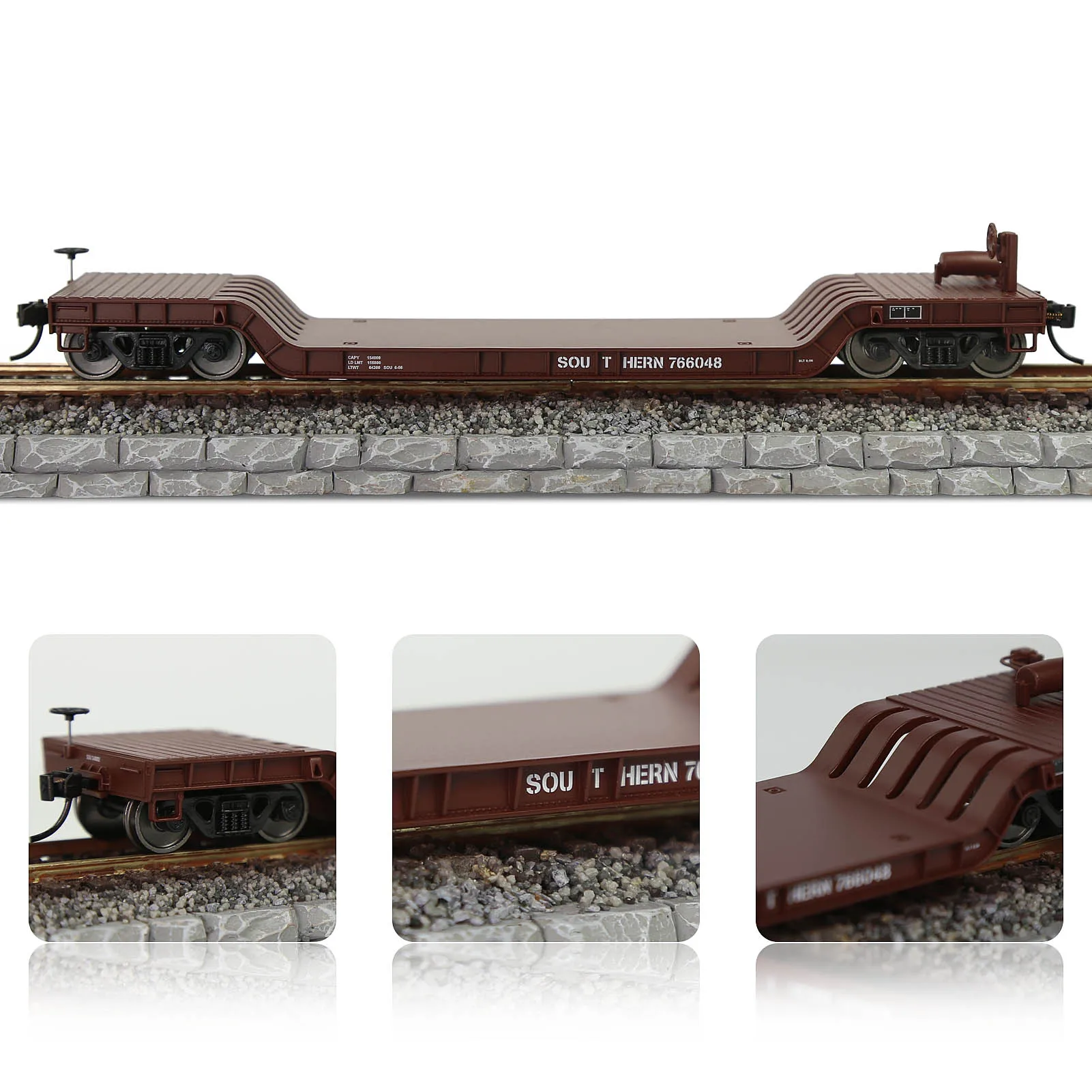 HO Scale Flat Car with Realistic Details 2 HO Scale Flat Car with Realistic Details - Image 2
