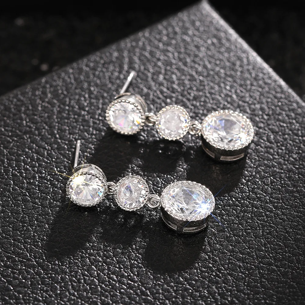 Silver Zirconia Drop Earrings for Women 5 Silver Zirconia Drop Earrings for Women - Image 5