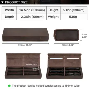 Genuine Leather Eyewear Organizer Case 15 Se4b547f5facb4583933c509cbe6f5b03i