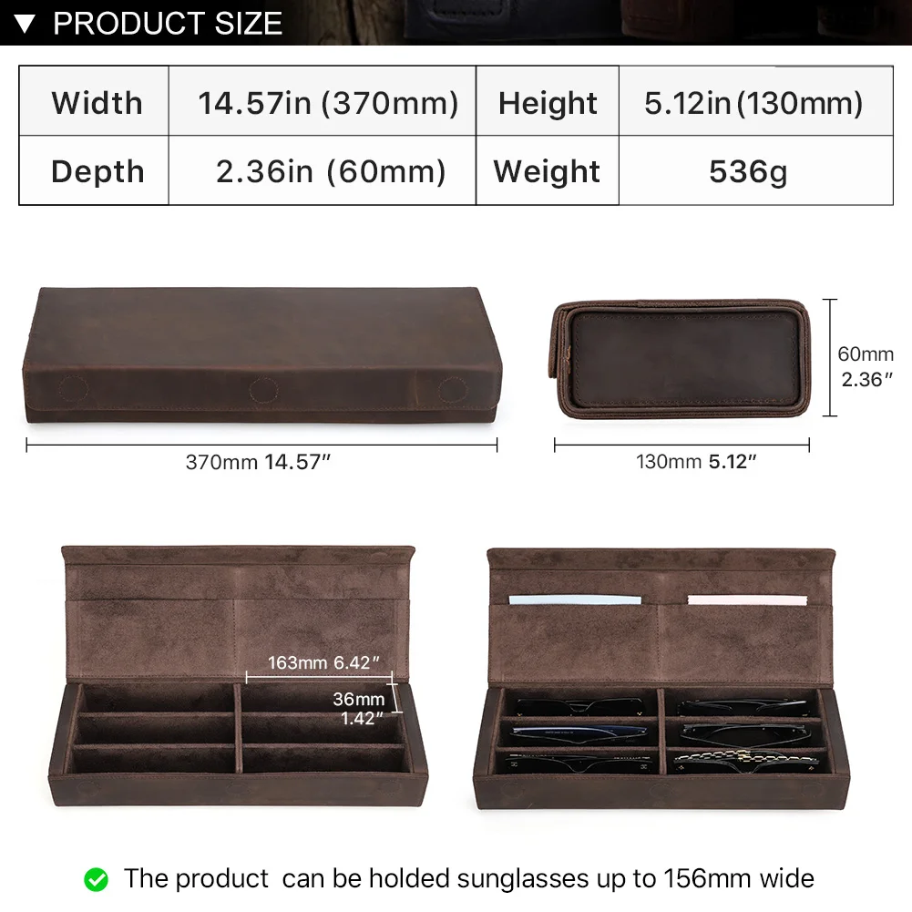 Genuine Leather Eyewear Organizer Case 6 Genuine Leather Eyewear Organizer Case - Image 6