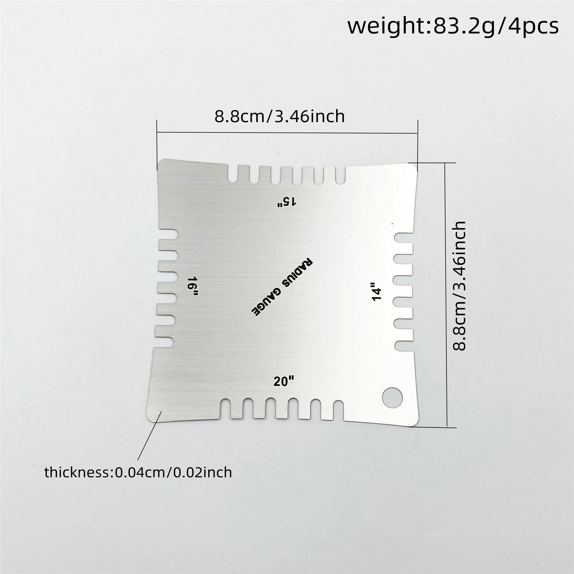 Stainless Steel Guitar Radius Measuring Set 6 Stainless Steel Guitar Radius Measuring Set - Image 6
