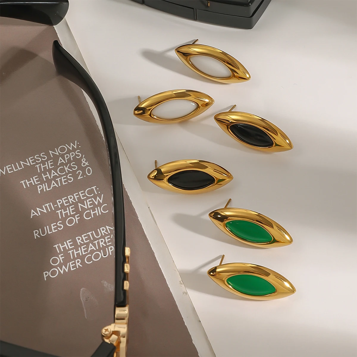 Minimalist Stainless Steel Gold Earrings 4 Minimalist Stainless Steel Gold Earrings - Image 4