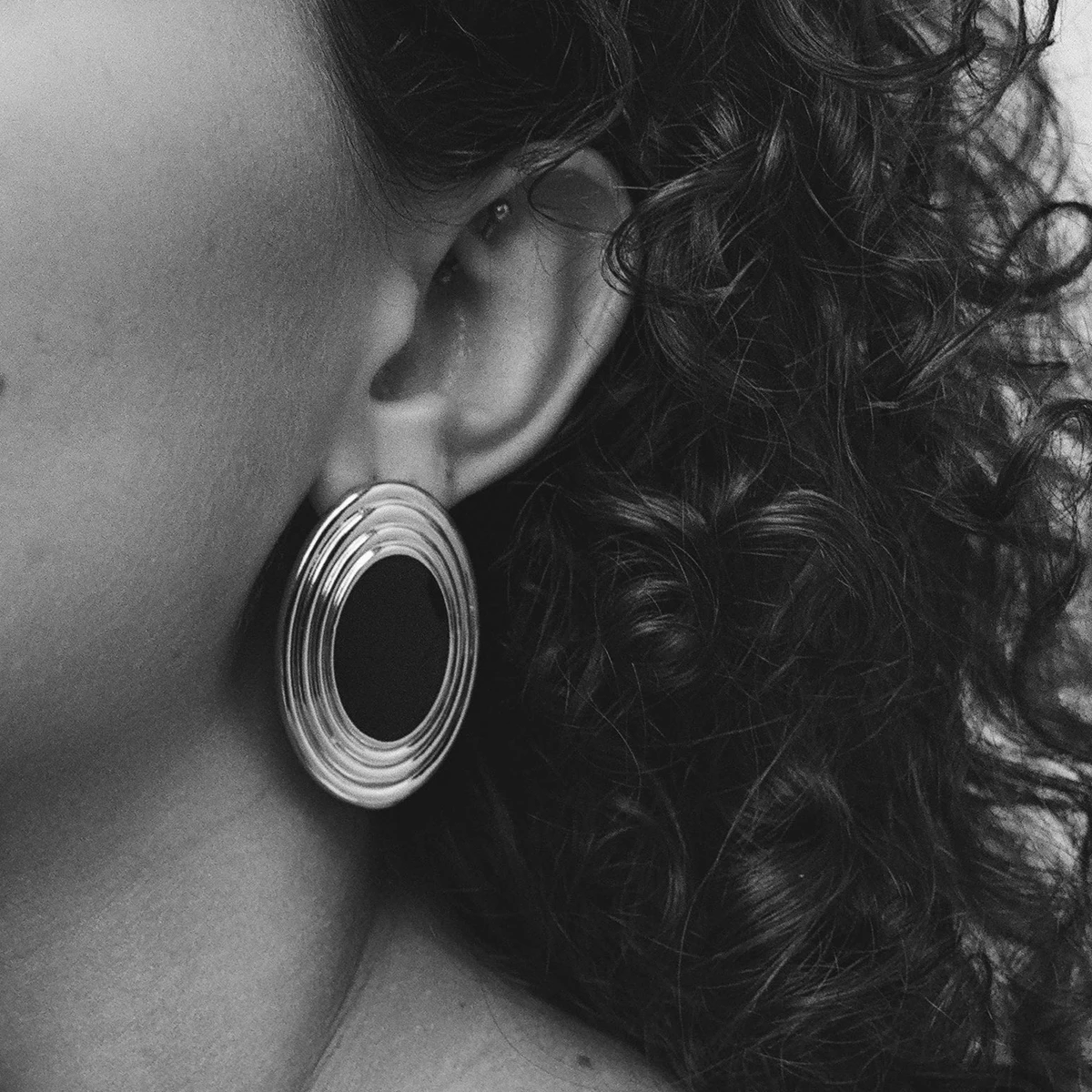 Oversized Stainless Steel White Shell Earrings 3 Oversized Stainless Steel White Shell Earrings - Image 3