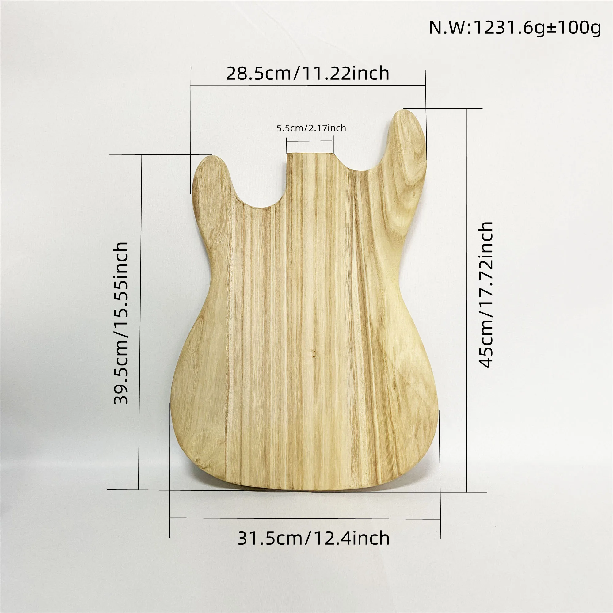 Natural Paulownia Electric Guitar Body 47x34x5.5cm 6 Natural Paulownia Electric Guitar Body 47x34x5.5cm - Image 6