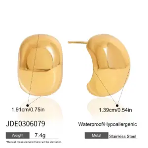 Stainless Steel Gold Bulles Earrings 10mm 13 Se53a0f6b0f9748bdab09eb4622684656V