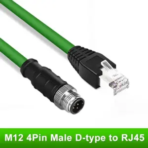 Rugged Waterproof M12 to RJ45 Connector 1-5m