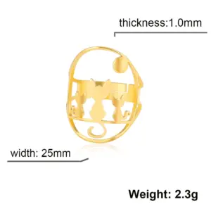 Whimsical Cats & Moon Adjustable Ring for Women 18 Se557a036ffae4c7dadcce45c2e8735c3z