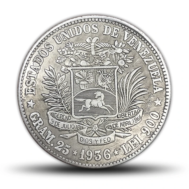 Vintage Venezuela 1936 Challenge Coin 3 Vintage Venezuela 1936 Challenge Coin - Image 3