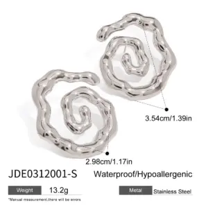 Bold Spiral Stainless Steel Gold Ear Studs 15 Se59df2d0a4244151a7b71bcb1aceba35H