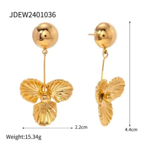 Gold Stainless Steel Drop Earrings JDEW2401036 11 Se5aa30ea28aa4e8688e056843bda5e8cP